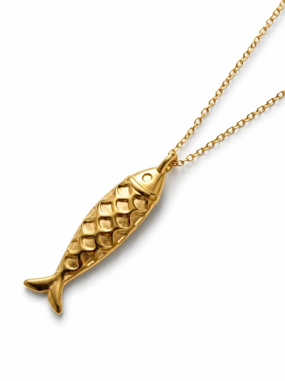 18K Gold Plated Fish Pendant Necklace